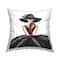 Stupell Industries High End Fashion Glam Pose Luxurious Black Dress Throw Pillow 18" x 18"